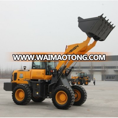 Mini wheel loader manufacturer ENSIGN brand 2.5 ton YX838 with Yunnei engine with standard 1.4 m3 bucket