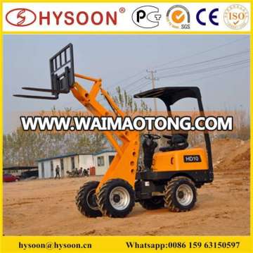 hysoon HD10L mini wheel loader with fork and bucket